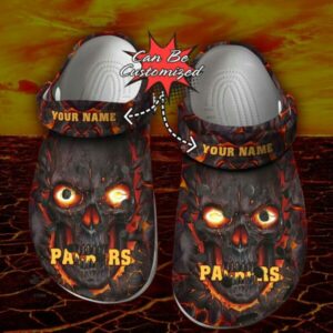 Halloween Crocs Personalized Green Bay Packers Skull Lava Clogs Crocband Shoes