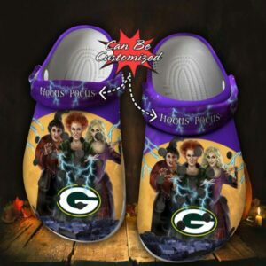 Personalized Greenbay Packers Halloween Movie Hocus Pocus Crocs Clogs Crocband Shoes