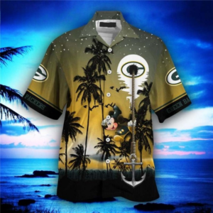 Green Bay Packers Hawaiian Shirt Floral Button Up