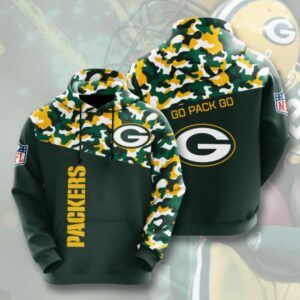 Green Bay Packers Camo Go Pack Go 3D Hoodie All Over Printed