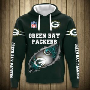 Green Bay Packers Football Funny Logo 3D Hoodie All Over Printed
