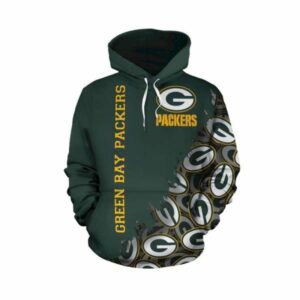 Green Bay Packers Many Logo 3D Hoodie All Over Printed Green Bay Packers Gifts For Dad