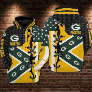 Green Bay Packers Yellow Green 3D Hoodie All Over Printed