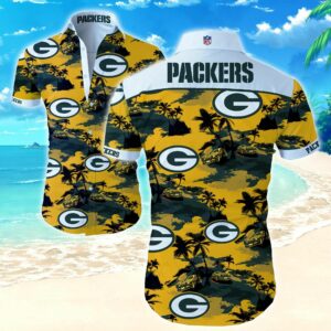 Green Bay Packers Hawaiian Shirt Summer Button Up Shirt For Men Beach Wear Short Sleeve Hawaii Shirt