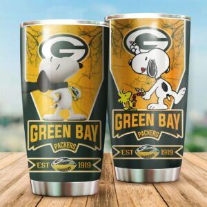 Green Bay Packers Snoopy All Over Print 3D Tumbler