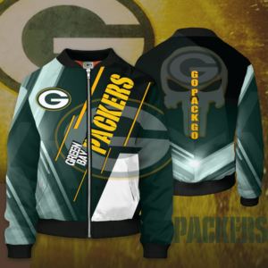 Pro Player Green Bay Packers NFL Leather Bomber Flight Jacket