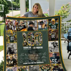 100th Green Bay Packers Quilt Blanket Bedding Set