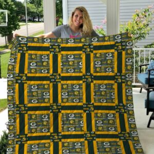 Green Bay Packers Pattern Collection Quilt Blanket Bedding Set