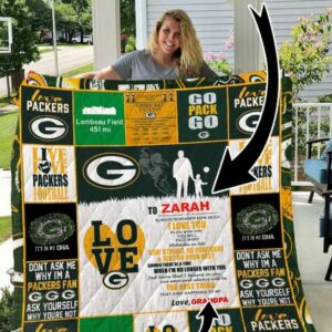 Green Bay Packers Personalized Name Quilt Blanket Bedding Set