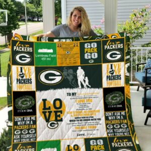 Green Bay Packers To My Granddaughter Love Grandpa Quilt Bedding Set Bedroom Decor, Gifts for Family