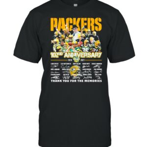 Packers 102nd Anniversary 1919 2021 Thank You For The Memories Signature Green Bay Football shirt