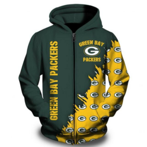 Green Bay Packers Zip Up Hoodie 3D Best Gift For Fans